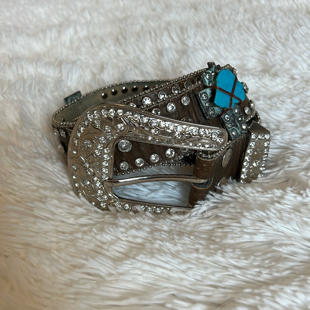 Montana West Turquoise Cross Belt